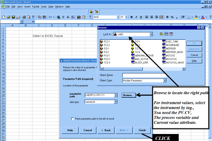 DeltaV System to Excel
