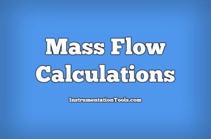 Mass Flow Calculations of flow measurement