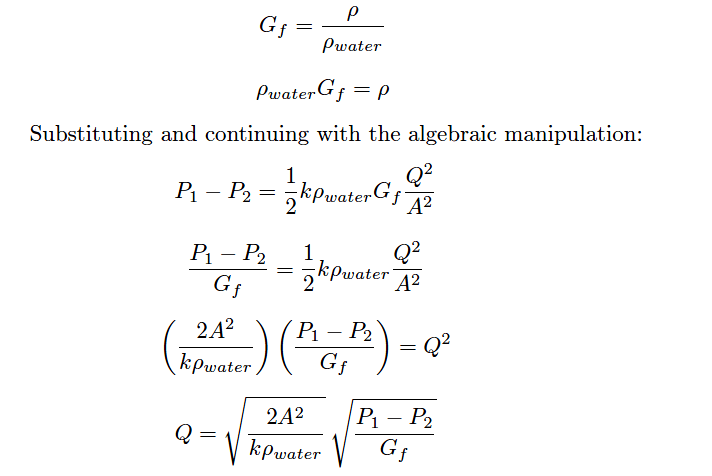 flow capacity (Cv) Control Valve Sizing Equation