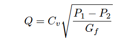 Control Valve Sizing Formula