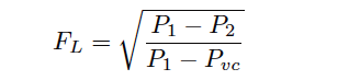 valve pressure recovery formula