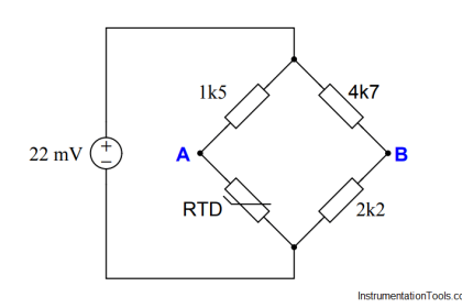 Calculate voltage across RTD