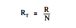 Total resistance of equal resistors in a parallel circuit