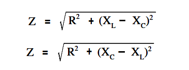 impedance in an R-C-L Circuit equation