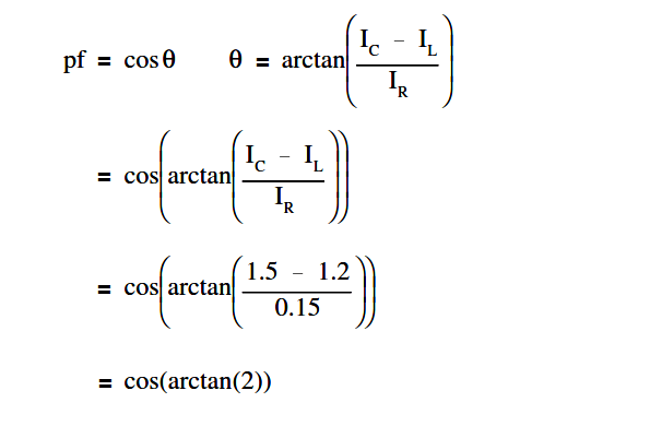 Calculate Power Factor in Parallel RCL Circuit