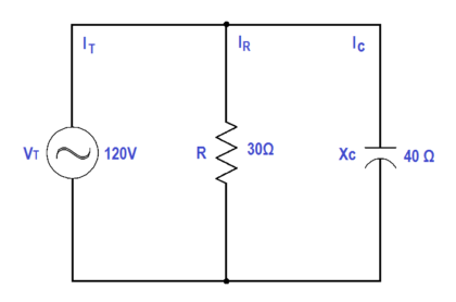 Calculate Power in Parallel RC Circuit