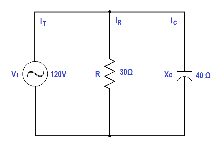Calculate Power in Parallel RC Circuit