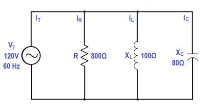 Calculate Power in Parallel RCL Circuit