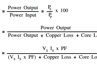 Transformer Efficiency and Loses Formula