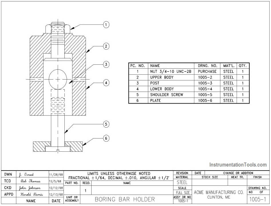 Example of a Fabrication Drawing