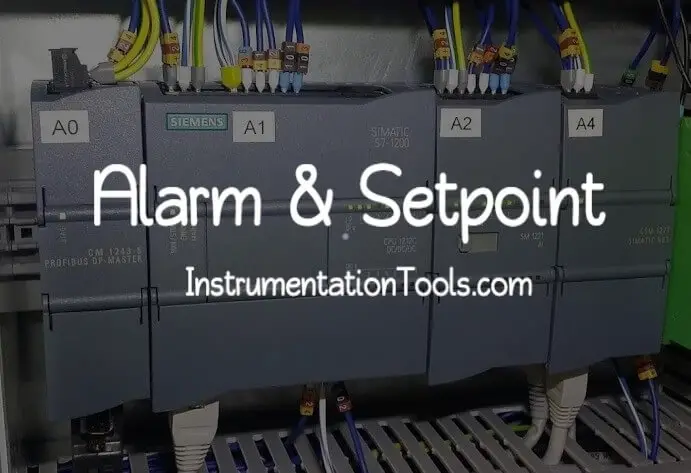 Setpoints and Alarms in Control System