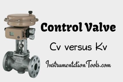 Control Valve Relation between Cv and Kv