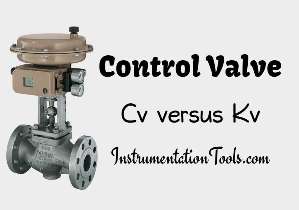 Control Valve Relation between Cv and Kv