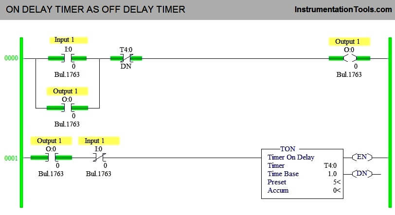ON DELAY TIMER AS OFF DELAY TIMER
