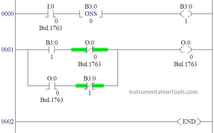 One Shot Rising PLC Example Program