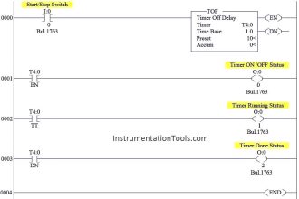 OFF Delay Timer using PLC