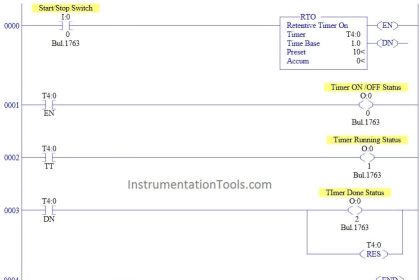 Retentive ON delay timer using PLC Logic