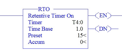 Retentive ON Delay Timer using PLC - Instrumentation Tools