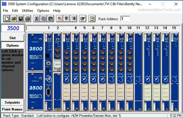 3500 Rack Configuration (Cfg) Software in Bently Nevada