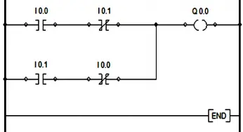 Ladder Logic for Stair-Case wiring using Toggle Switches