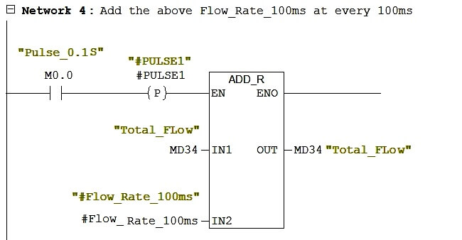 Ladder Logic for Total Flow