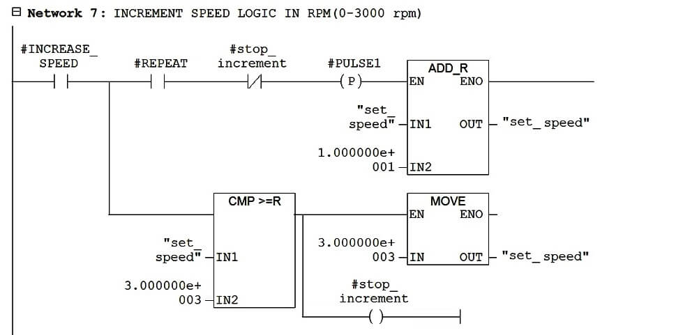 Ladder Logic to Increase Speed in Drive