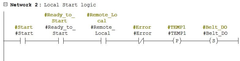 Local Start Logic in PLC