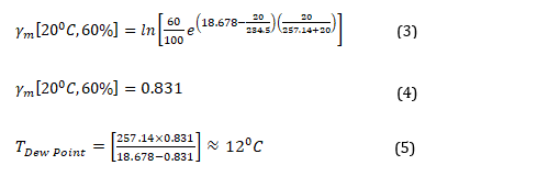 Pressure dew point at IA Compressor Inlet