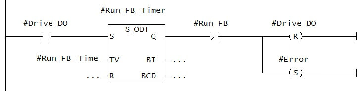 VFD Run Feedback Fault PLC Logic