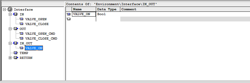 FC configuration in PLC