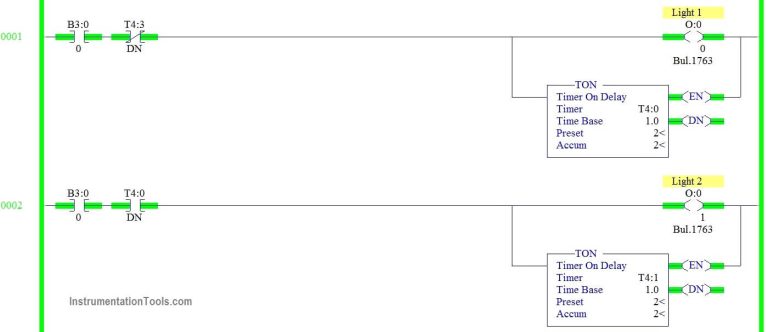 PLC Programming to Control Lights in a Sequence