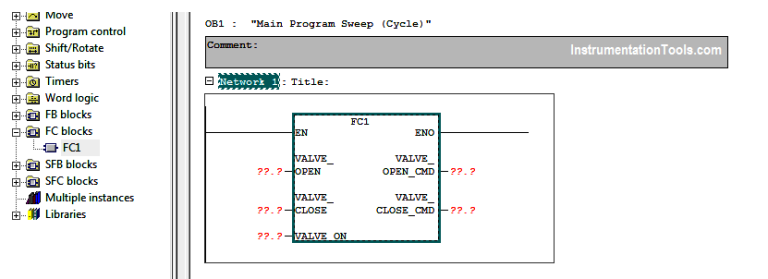 Create a Function (FC) for a Valve Logic in Siemens PLC