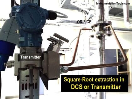 Square-Root extraction in DCS or Transmitter