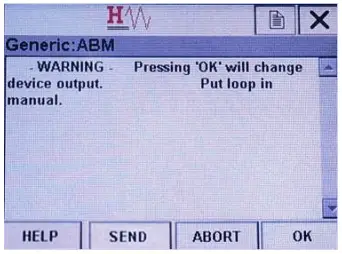 HART Communicator Warning Screen