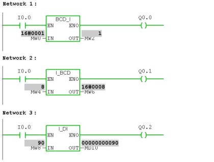 Siemens PLC programming: BCD, Integer, Double Integer, Real