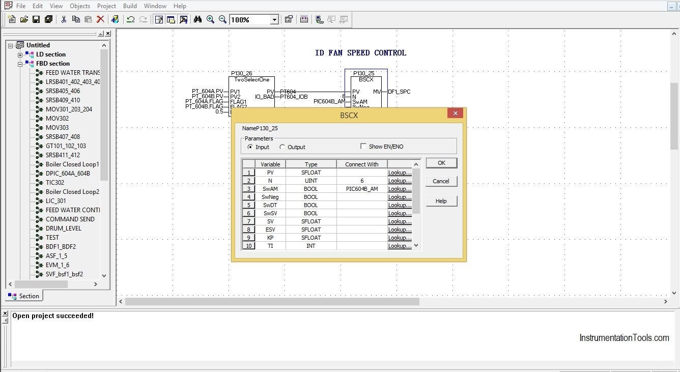 Input assigning in DCS FBD Programming