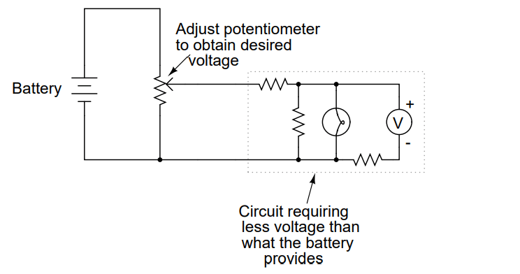 Adjust potentiometer to obtain desired voltage