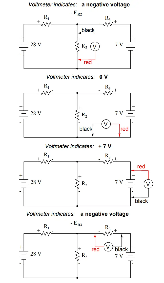 Branch Current Analysis with Voltmeter