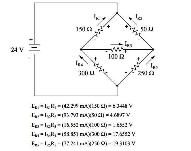 Calculating voltage drops across each resistor