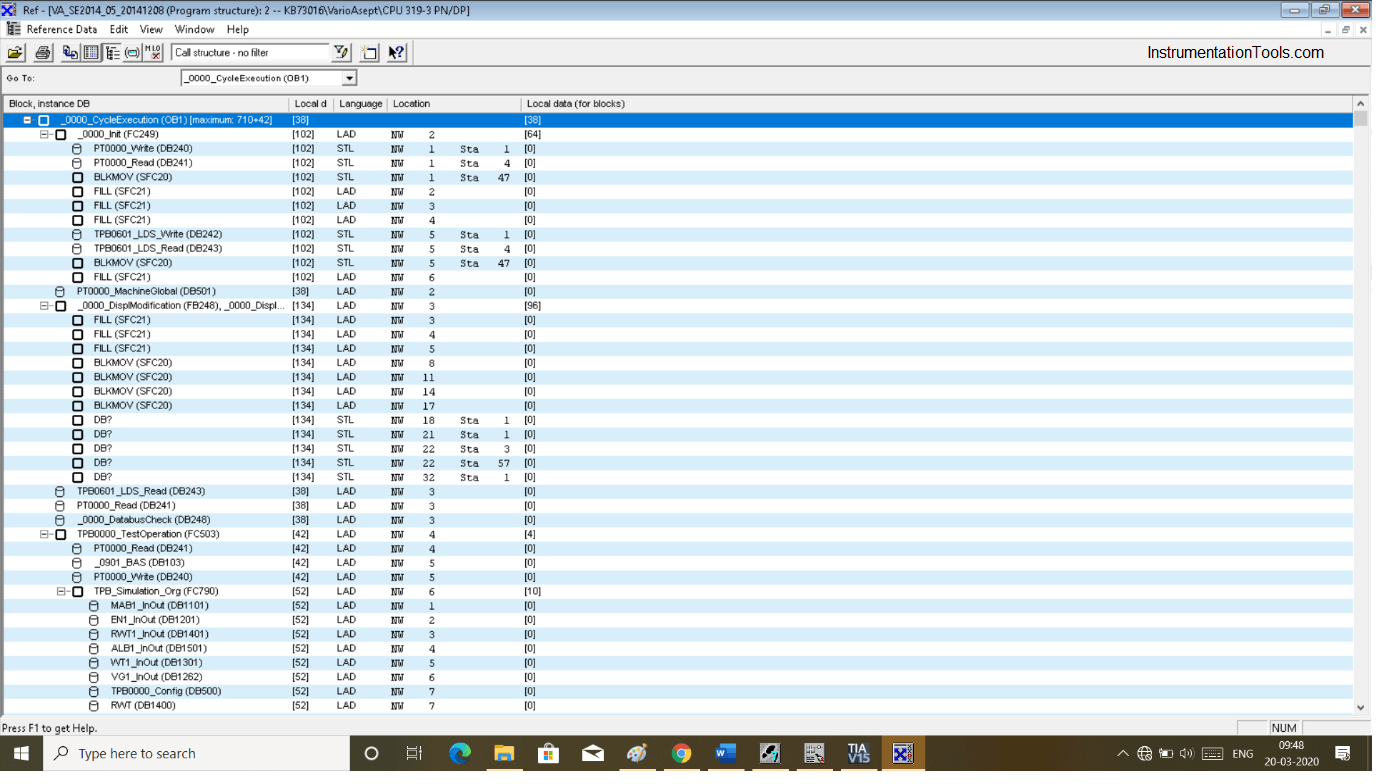 Call Structure in Siemens PLC