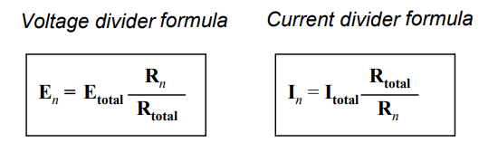 Current and Voltage Divider Circuits Formula