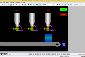 HMI screen for operator
