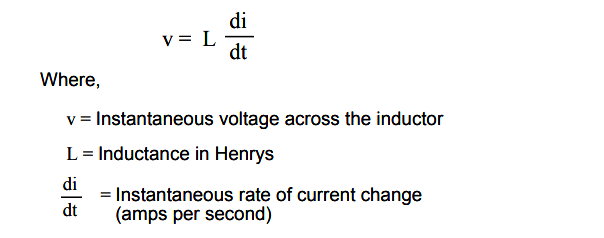 Ohm’s Law for an inductor