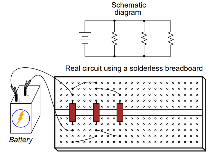 Parallel Circuit Example on Breadboard
