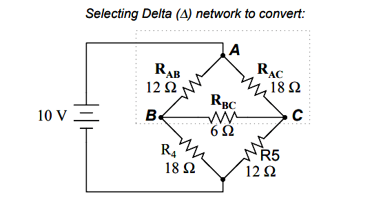 Selecting Delta network to convert