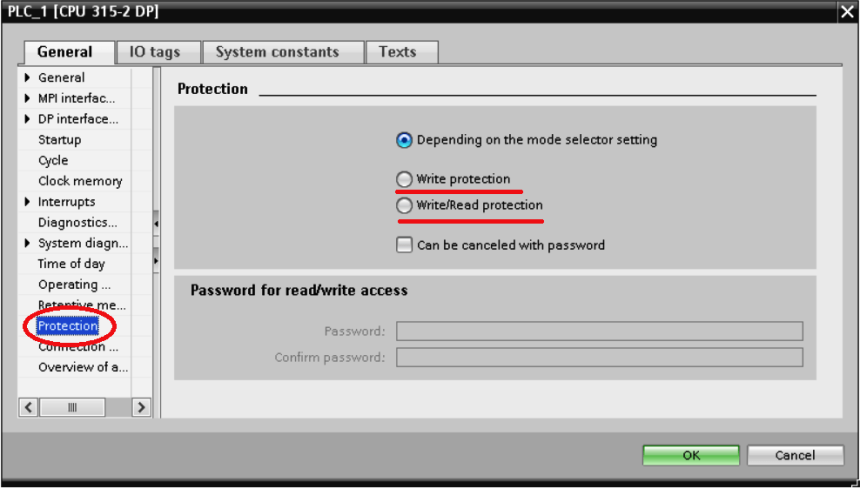 Siemens PLC Write Protection
