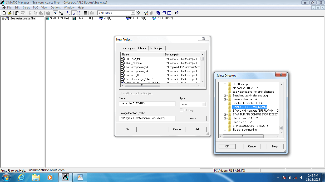 Simatic S7 PLC Backup Steps