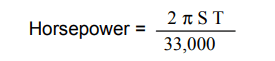 equation for shaft horsepower