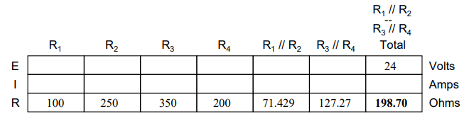equivalent single resistors circuit values
