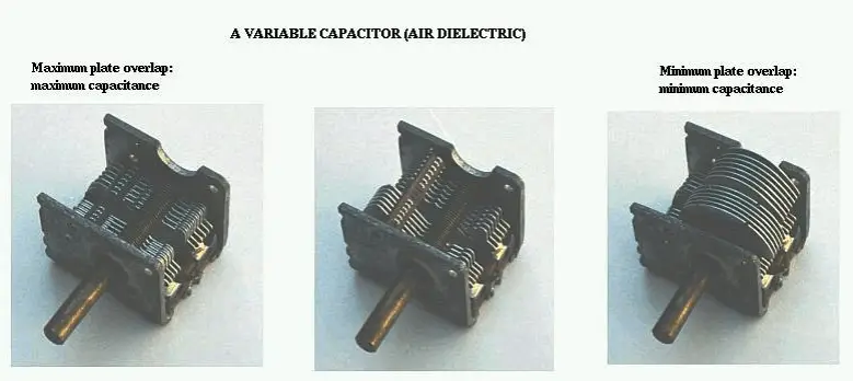 variable capacitor using metal plates